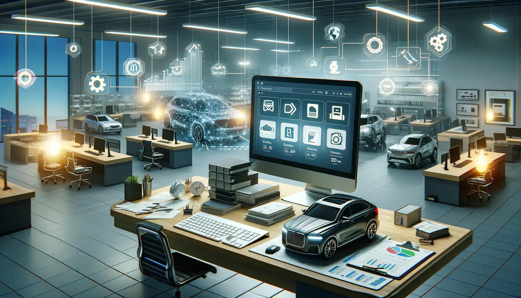 QuickBooks and dealer management system integration interface showing automated accounting workflow