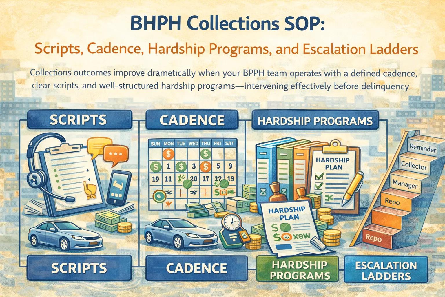 BHPH Collections SOP: Scripts, Cadence, Hardship Programs, and Escalation Ladders